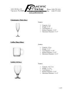 Champagne- Flute (6oz.) Coffee Mug (10oz.) Goblet