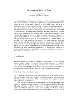 The Anaphoric Theory of Tense