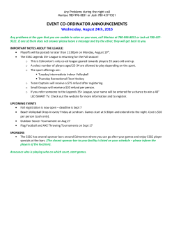 event co-ordinator announcements