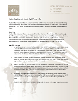 Hudson Bay Mountain Resort &ndash; Uphill Travel Policy Hudson Bay