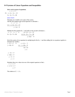 0-5 Systems of Linear Equations and Inequalities page p22 21