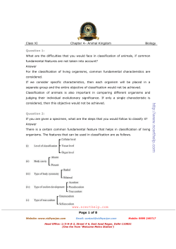 Biology Chapter 4 Animal Kingdom