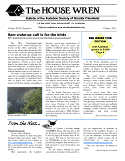 October 2013 - Audubon Society of Greater Cleveland