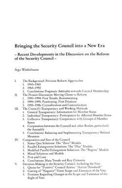 Bringing the Security Council into a New Era