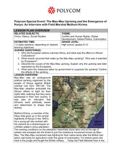 Polycom Special Event: The Mau-Mau Uprising and the Emergence