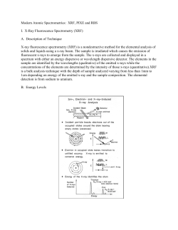Modern Atomic Spectrometries: XRF, PIXE and RBS I. X