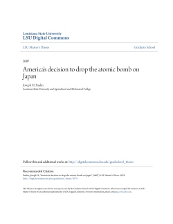 America`s decision to drop the atomic bomb on Japan