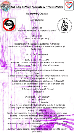 AGE AND GENDER FACTORS IN HYPERTENSION Dubrovnik