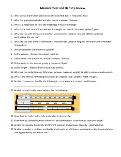 Measurement and Density Review