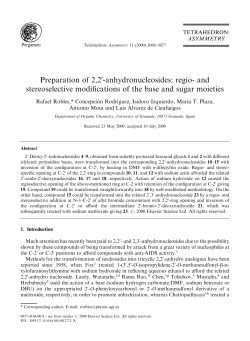 Preparation of 2,2H-anhydronucleosides: regio