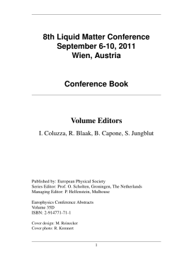 Conference Book - 8th Liquid Matter Conference 2011