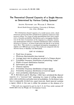The Theoretical Channel Capacity of a Single Neuron as