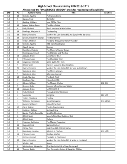 High School Classics List by ZPD 2016-17~1