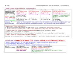 COMMANDS [+ means afirmativo/ - means negativo] COMMANDS