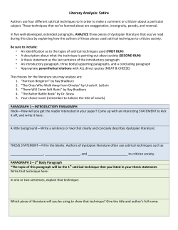 Literary Analysis: Satire