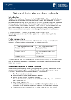 Safe use of ducted laboratory fume cupboards