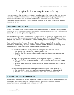 Strategies for Improving Sentence Clarity