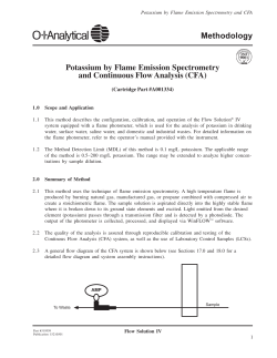 Methodology Potassium by Flame Emission Spectrometry and