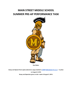 main street middle school summer preap performance task