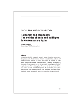 The Politics of Bulls and Bullfights in Contemporary Spain