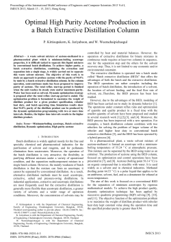 Optimal High Purity Acetone Production in a Batch