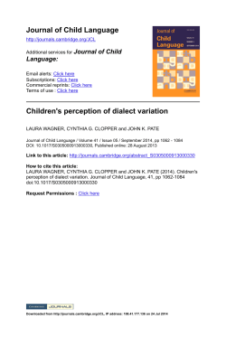Children`s perception of dialect variation