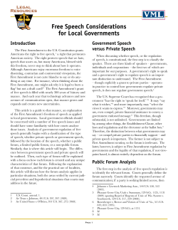 Free Speech Considerations for Local Governments