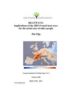 HEATWAVE: implications of the 2003 French heat wave for the