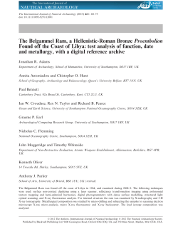 The Belgammel Ram, a Hellenistic