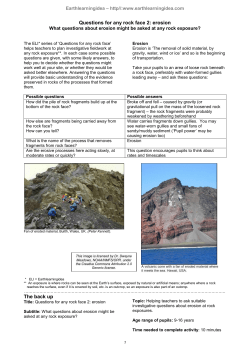 Questions for any rock face 2: erosion What questions about erosion