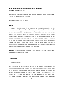 Annotation Guidelines for Questions under Discussion and