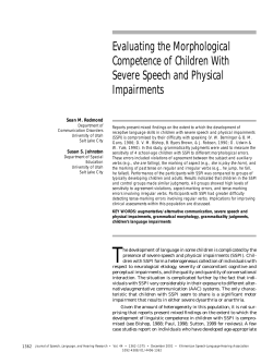 Evaluating the Morphological Competence of Children With Severe