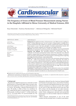 The Frequency of Errors of Blood Pressure Measurement among