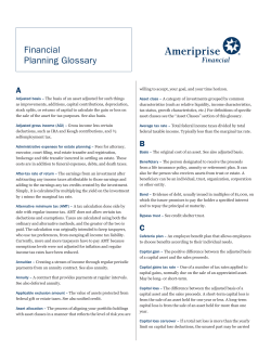 Financial Planning Glossary