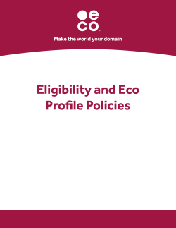 Eligibility and Eco Profile Policies