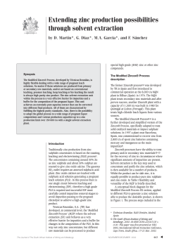 Extending zinc production possibilities through solvent