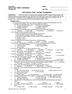 GEOLOGICAL TIME / DATING TECHNIQUES