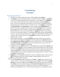 some of the key ideas in Freud and Jung