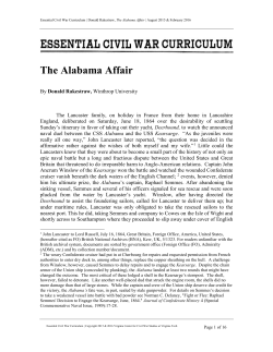 The Alabama Affair - Essential Civil War Curriculum