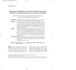 Preliminary Normal Reference Values of Nuchal Translucency