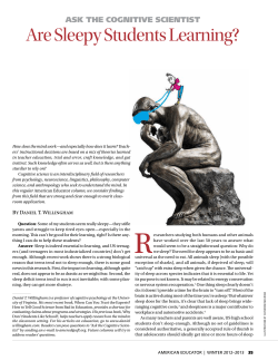 Are Sleepy Students Learning? - American Federation of Teachers