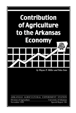196: Contribution of Agriculture to the Arkansas Economy