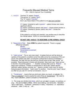 Frequently Misused Medical Terms