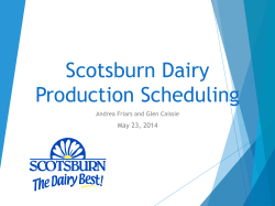 Scotsburn Dairy Production Scheduling