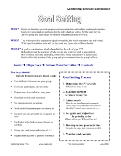 Goals &rarr; Objectives &rarr; Action Plans/Activities