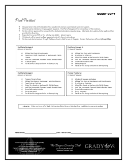 Pool Parties - Grady V`s American Bistro