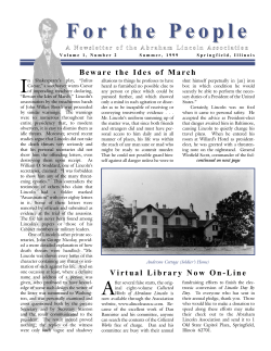 For the People - Abraham Lincoln Association