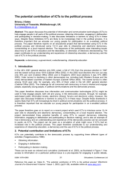 The potential contribution of ICTs to the political process