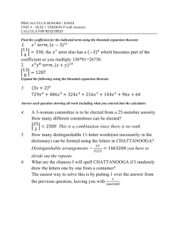 PRECALCULUS HONORS QUIZ 4