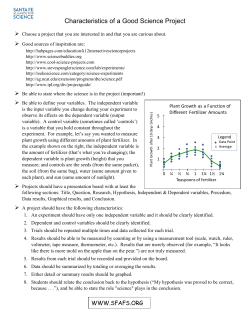 Characteristics of a Good Science Project